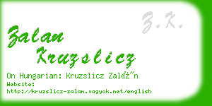 zalan kruzslicz business card